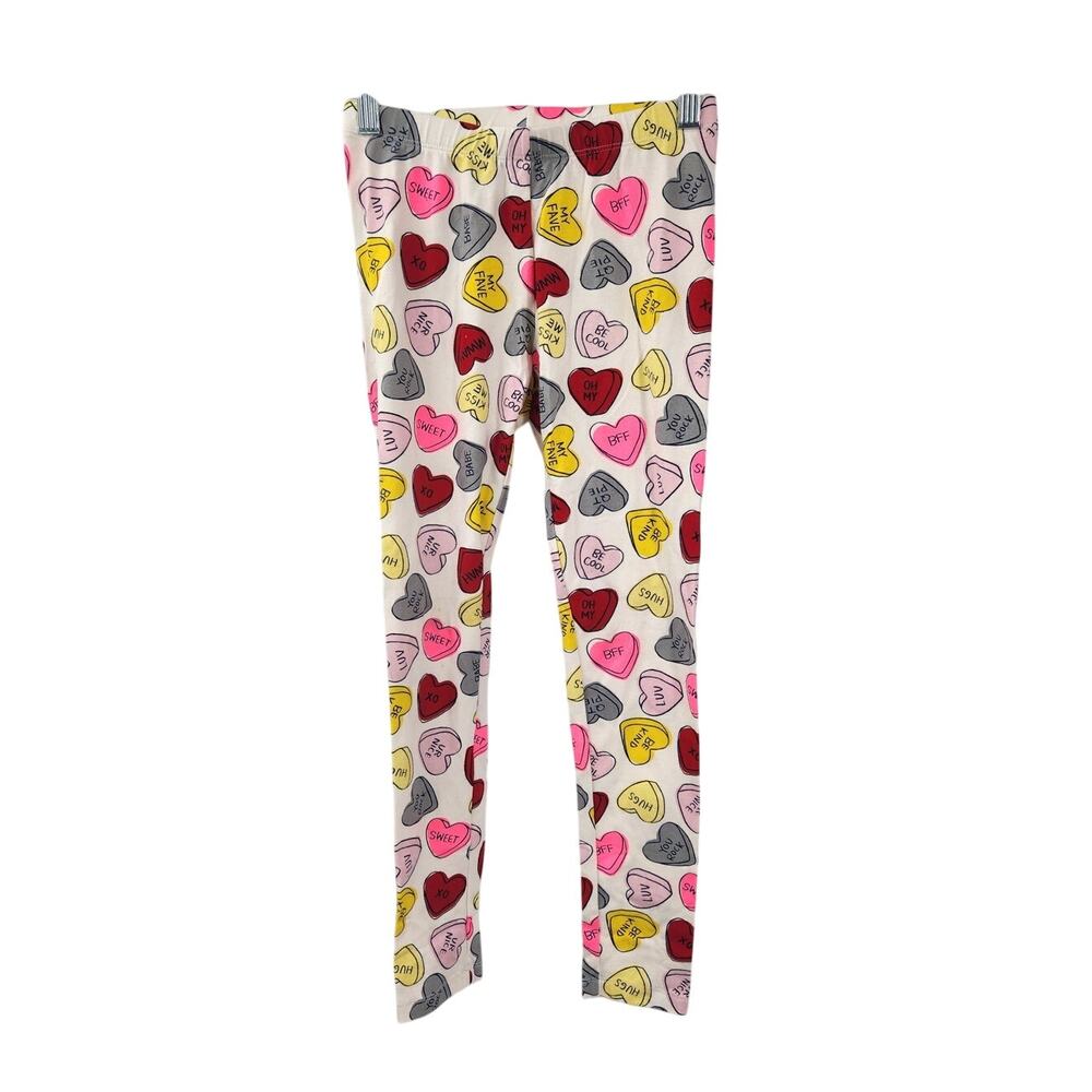 CAT & JACK Valentine Hearts Girls Leggings Size Large L 10 / 12